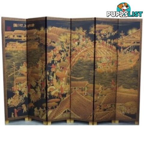 Oriental Chinese Upper River During Qing Ming Festival Screen Room Divider