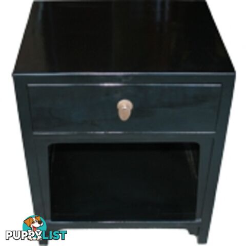 Black Oriental Bedside Table