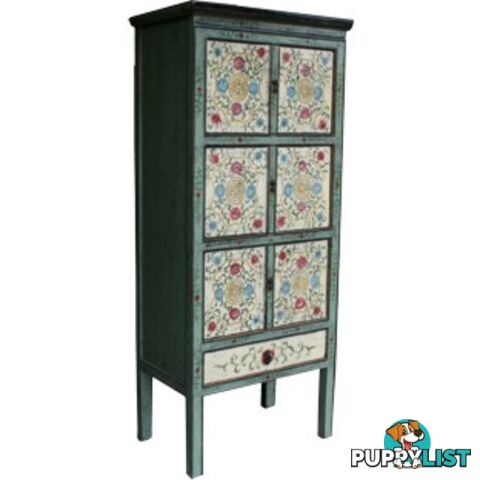 Tibetan Cabinet with Flora Painting