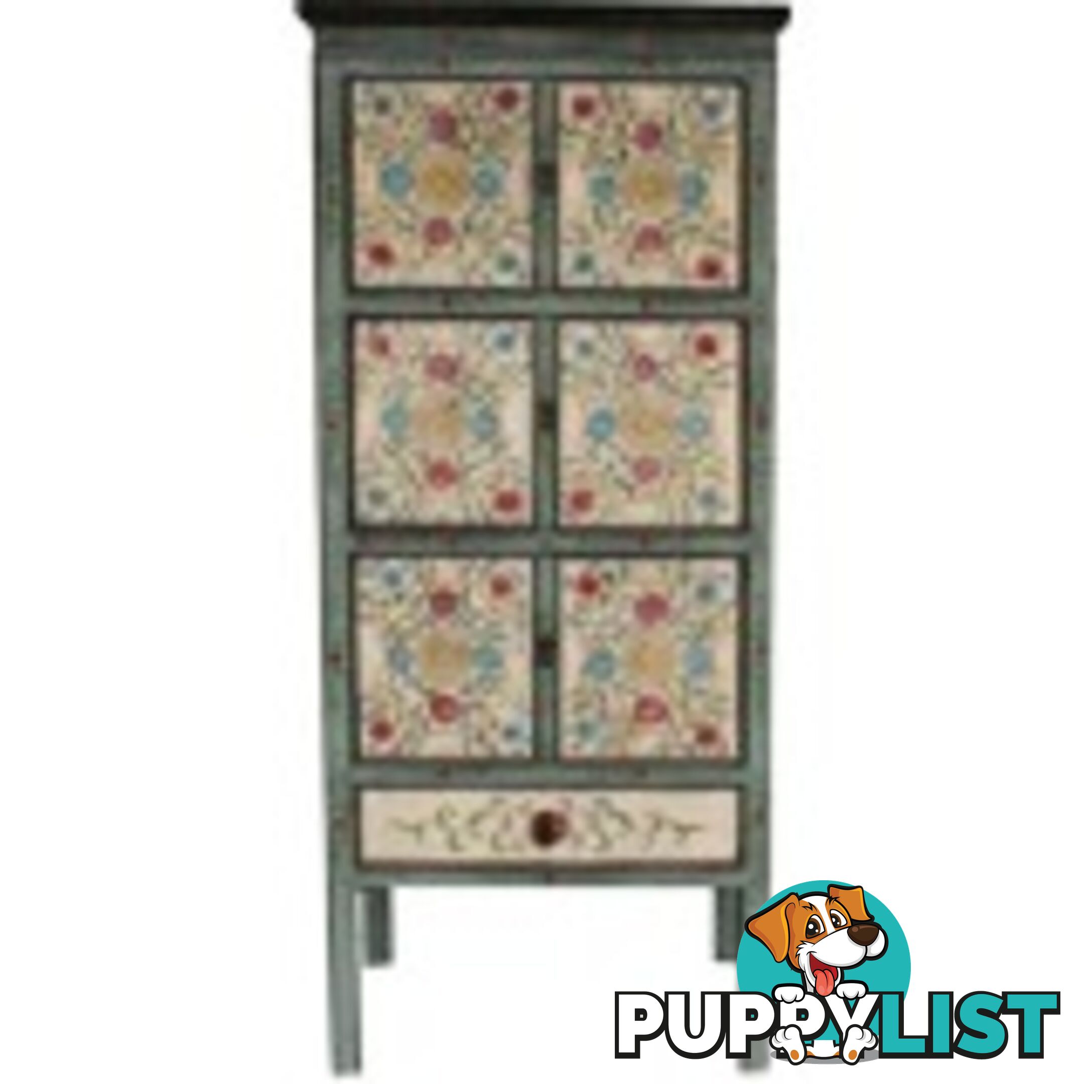 Tibetan Cabinet with Flora Painting