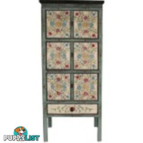 Tibetan Cabinet with Flora Painting