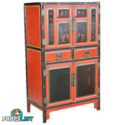 Large Original Chinese Antique Cabinet with Paintings