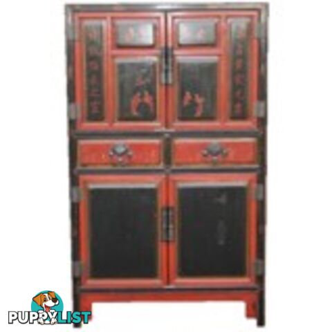 Large Original Chinese Antique Cabinet with Paintings