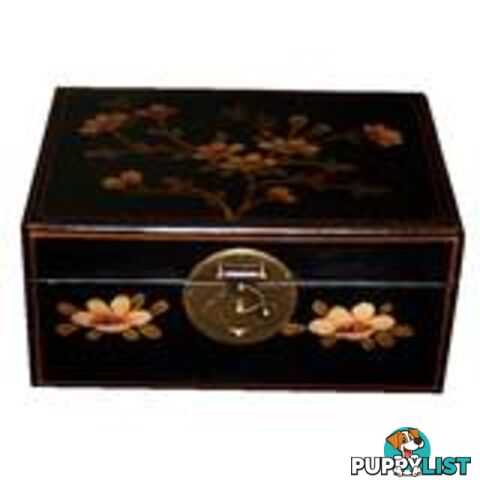 Medium Black Painted Asian Box