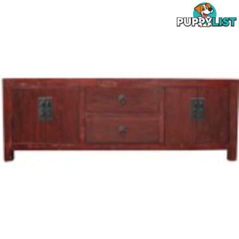 Brown Lacquered Wood Low Sideboard Buffet