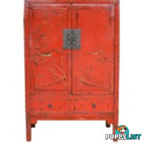 Large Original Chinese Antique Painted Wedding Cabinet