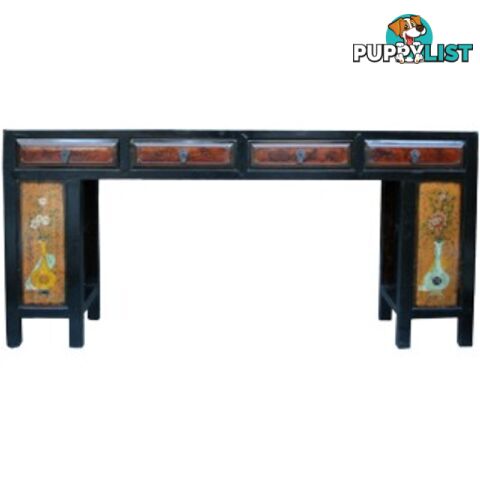 Original Mandarin Chinese Four Drawer Painted Long Table