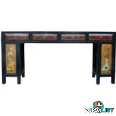 Original Mandarin Chinese Four Drawer Painted Long Table