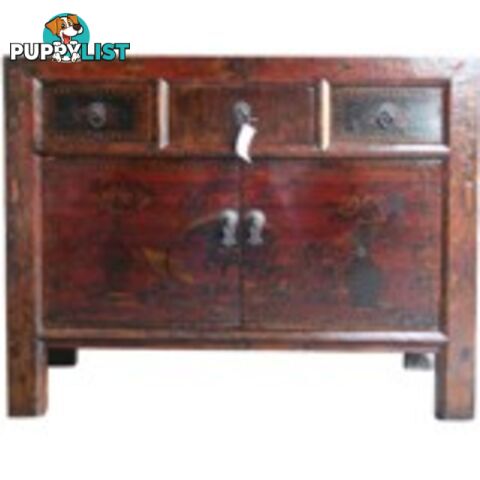 Original Chinese Red Painted Sideboard