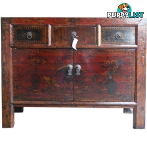 Original Chinese Red Painted Sideboard