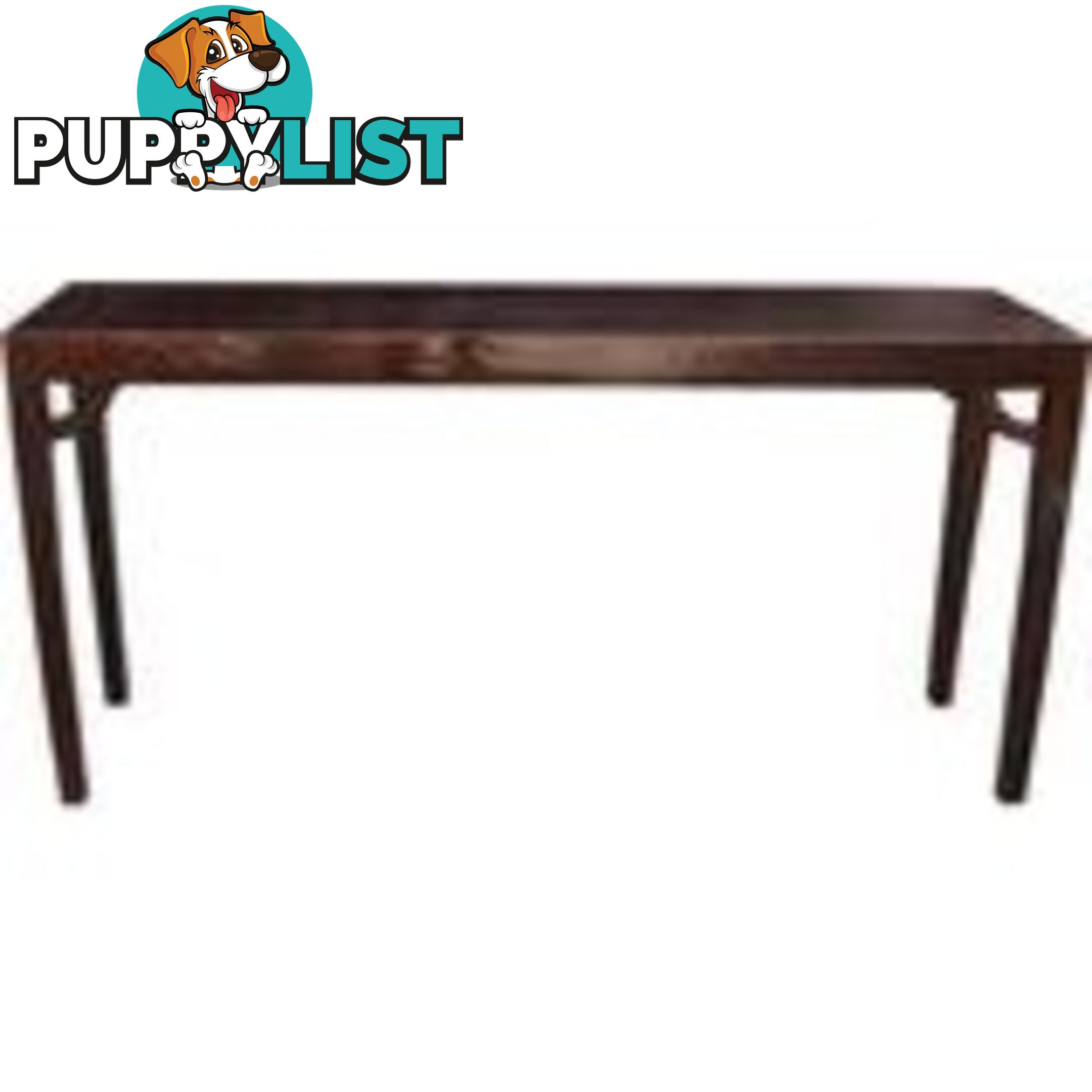 Chinese Dark Brown Console Table with Corner Legs