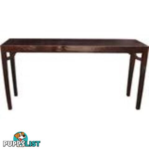 Chinese Dark Brown Console Table with Corner Legs