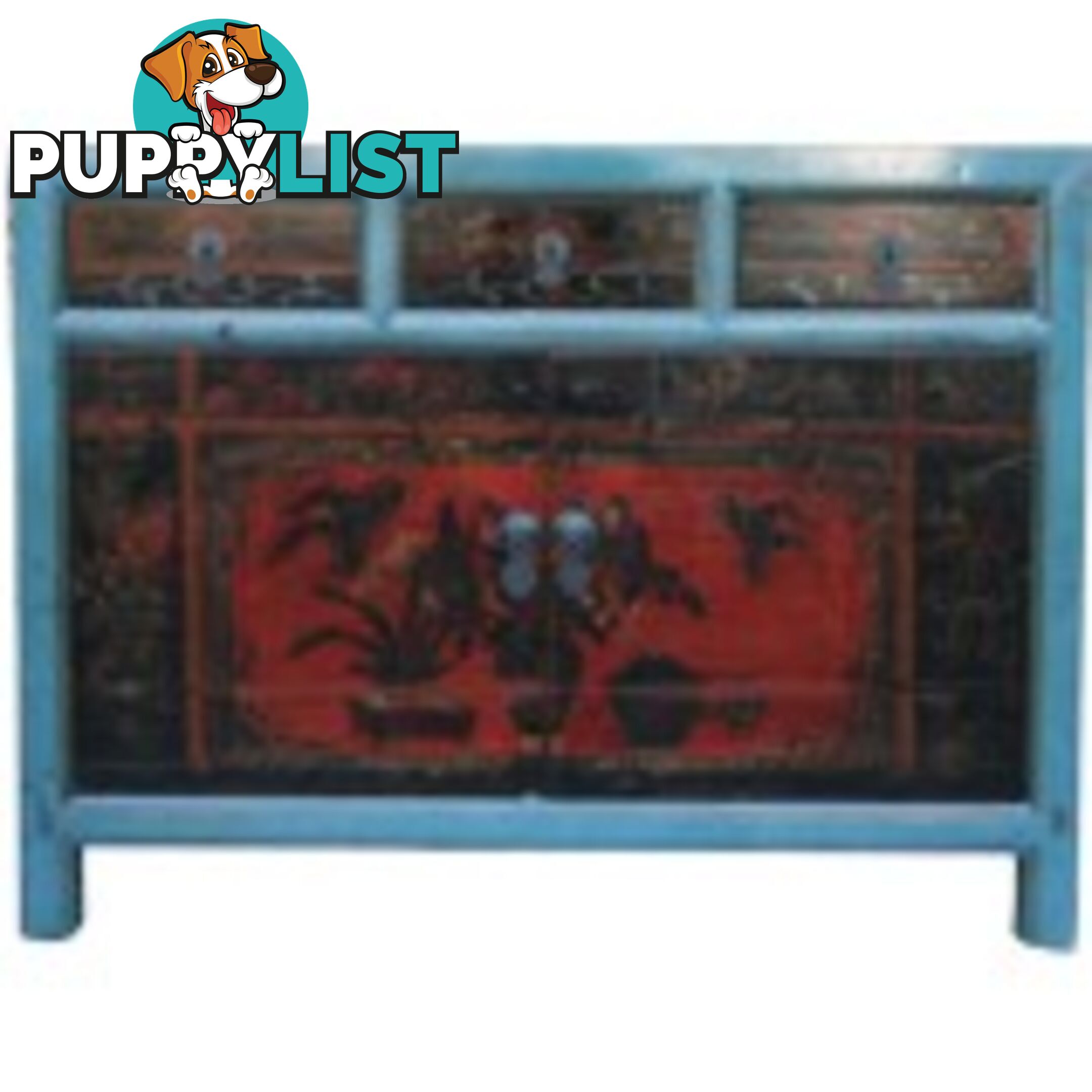 Short Antique Mongolian Sideboard