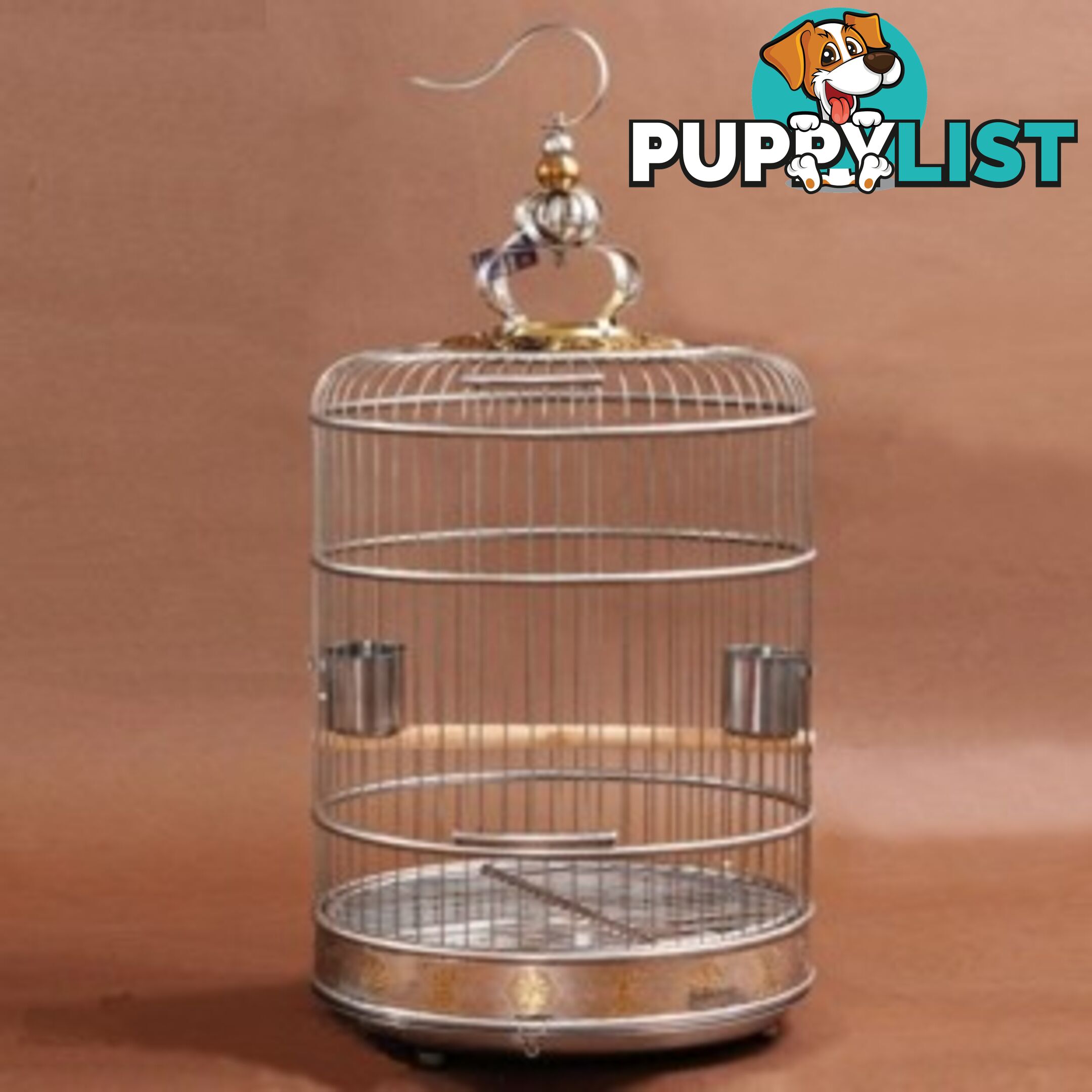 Gold Stainless Steel Bird Cage 42cm