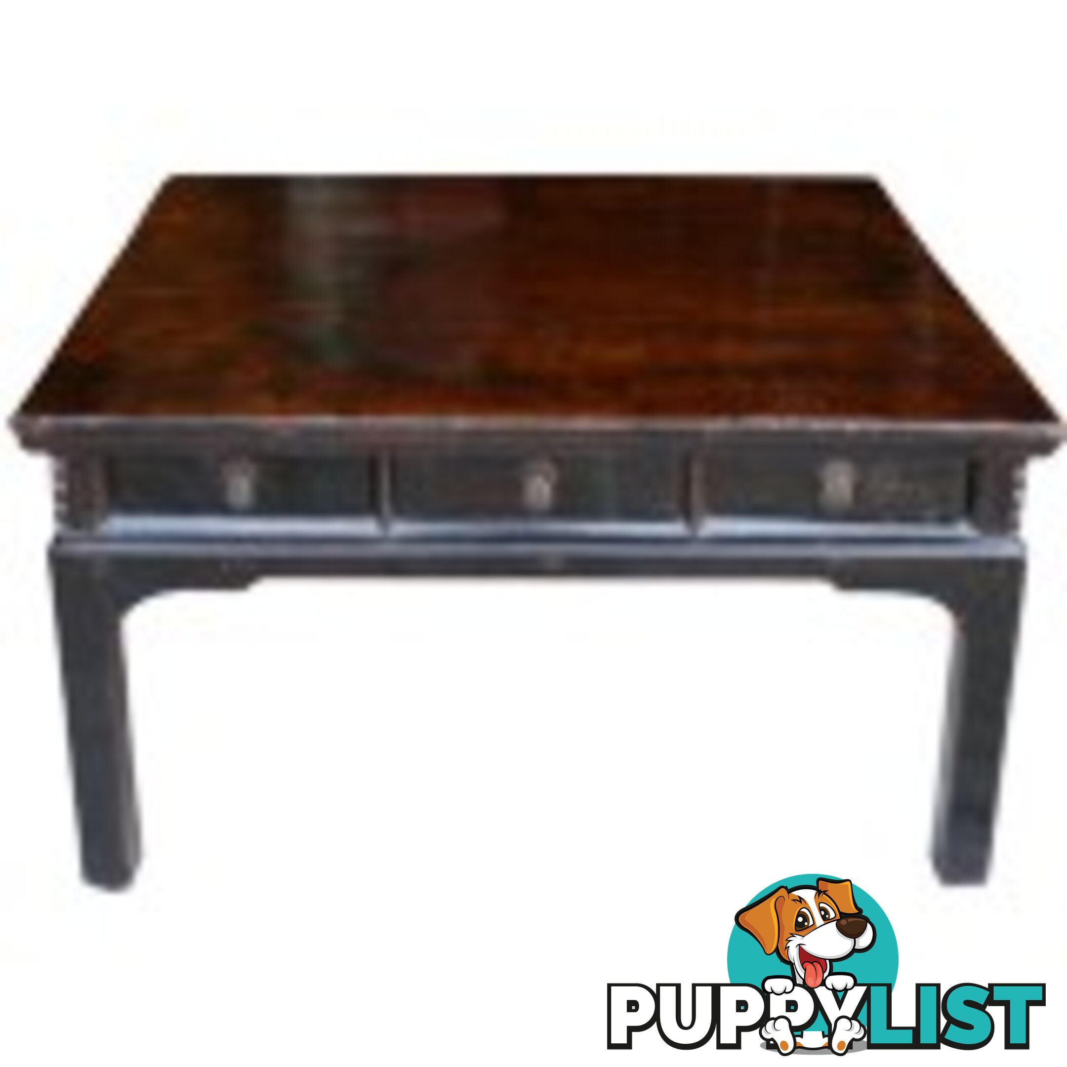 Brown Four Drawers Asian Antique Coffee Table