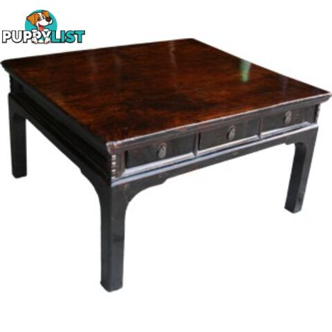 Brown Four Drawers Asian Antique Coffee Table