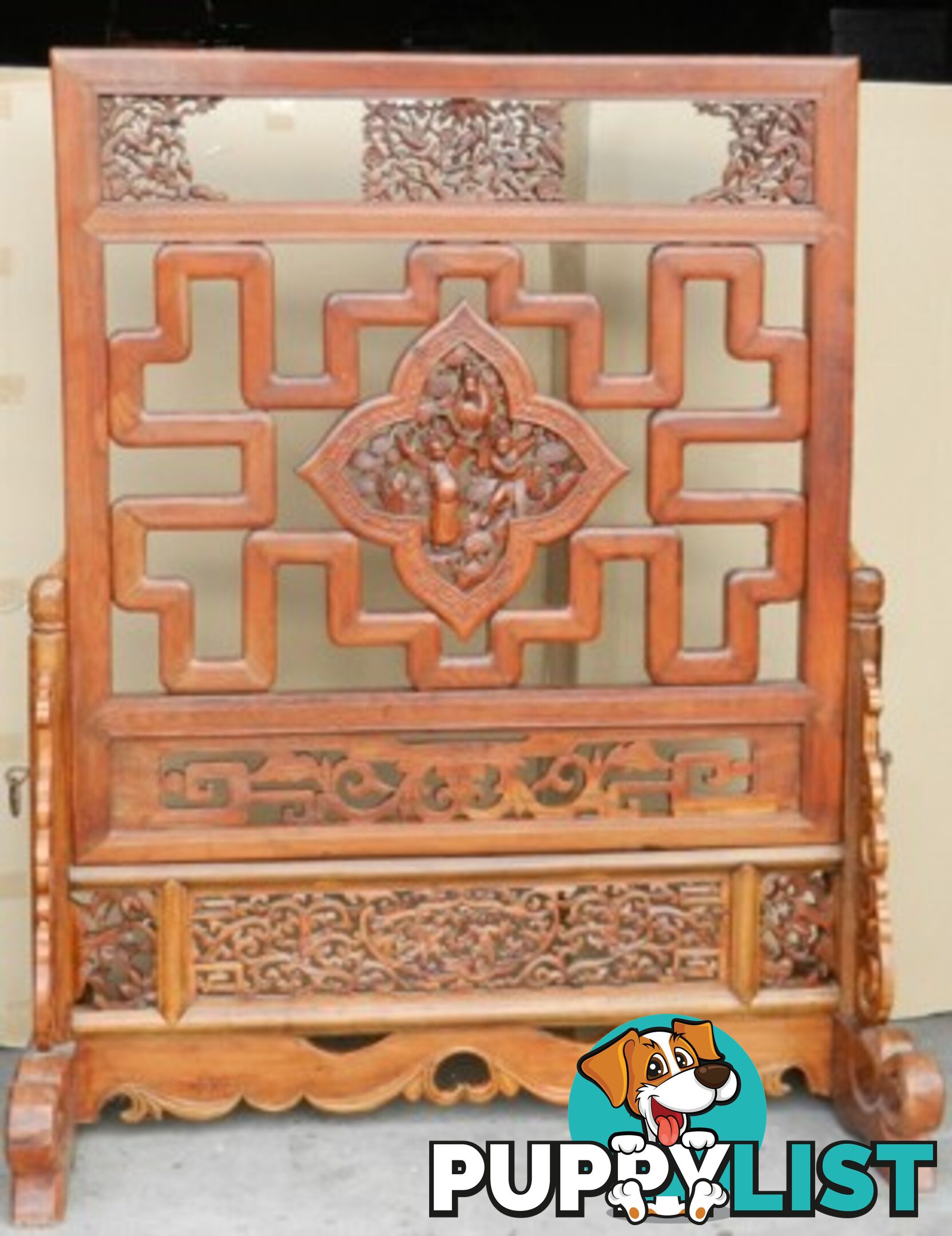 Chinese Antique Carved Screen Room Divider