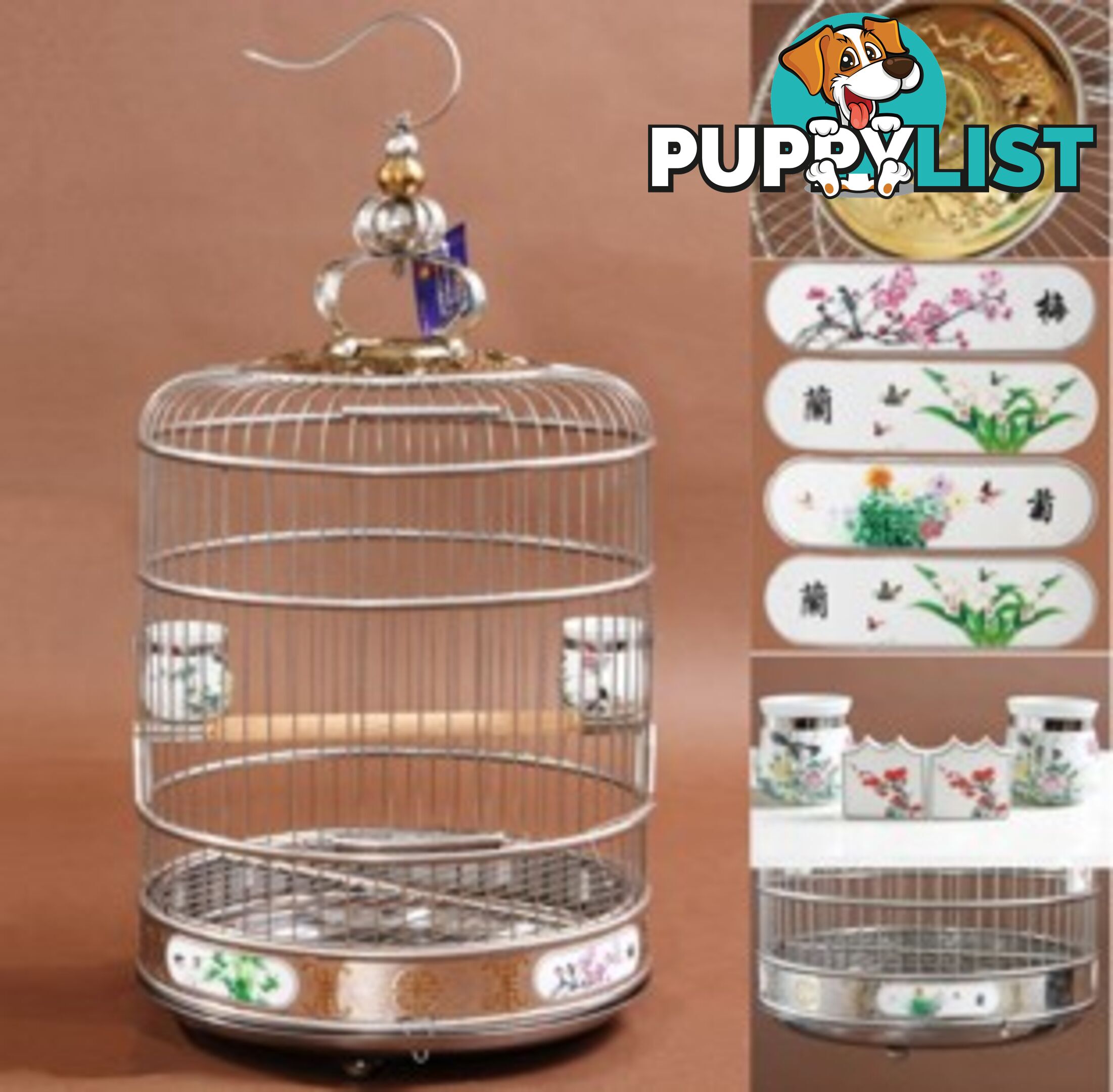 Stainless Steel Bird Cage Deluxe 42cm