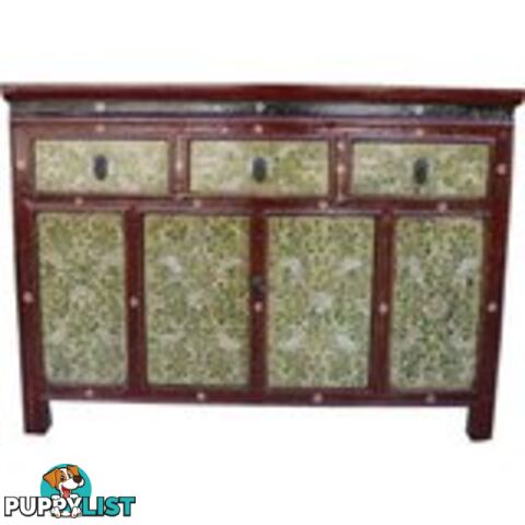 Chinese Antique Tibetan Painted Sideboard Cabinet