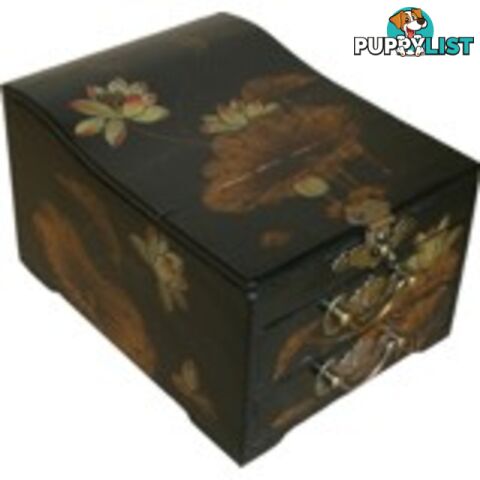 Black Chinese Jewellery Box Stand Up Mirror