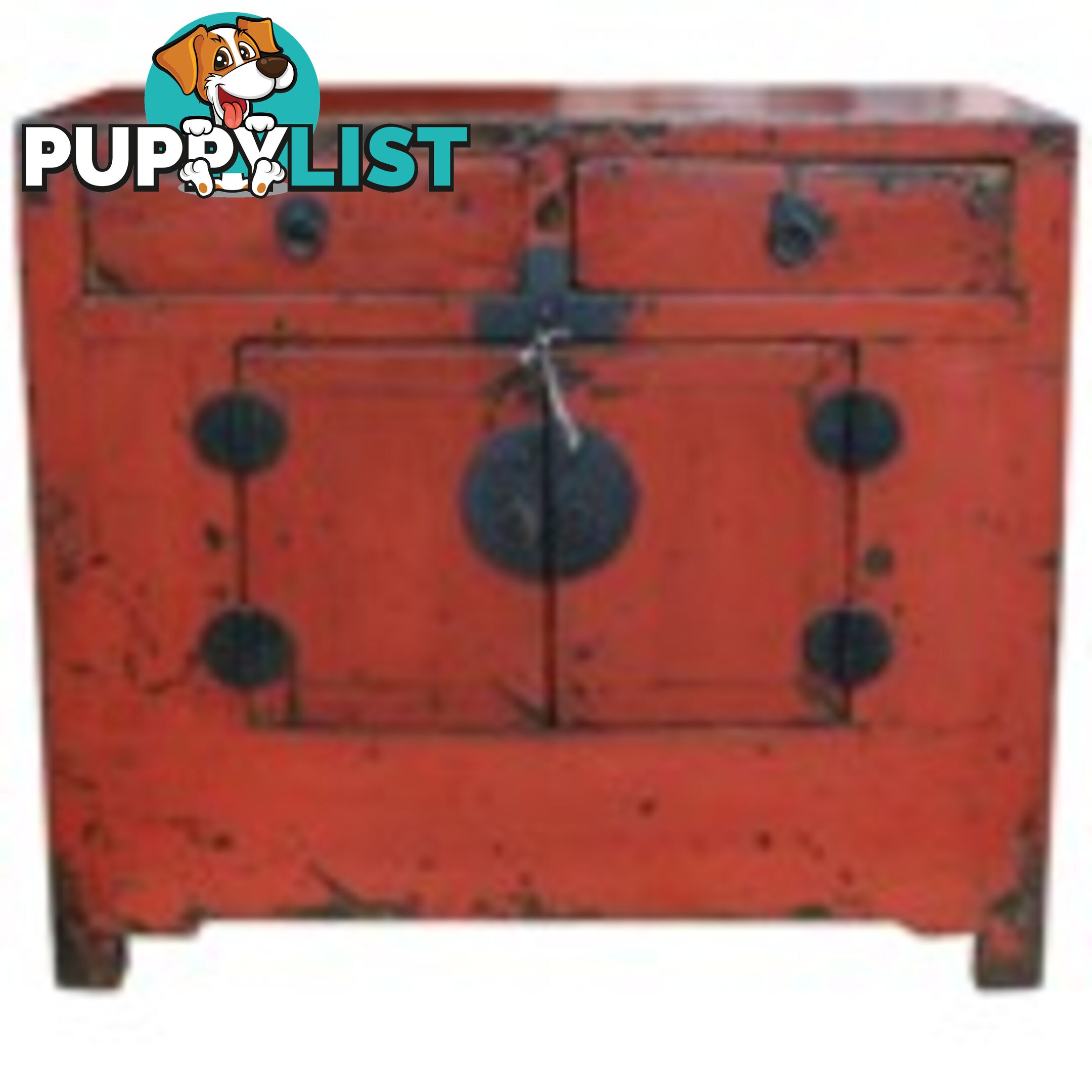 Original Red Shanxi Chinese Antique Cabinet