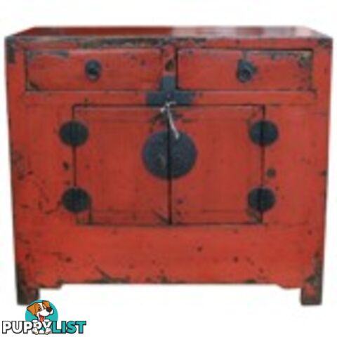 Original Red Shanxi Chinese Antique Cabinet