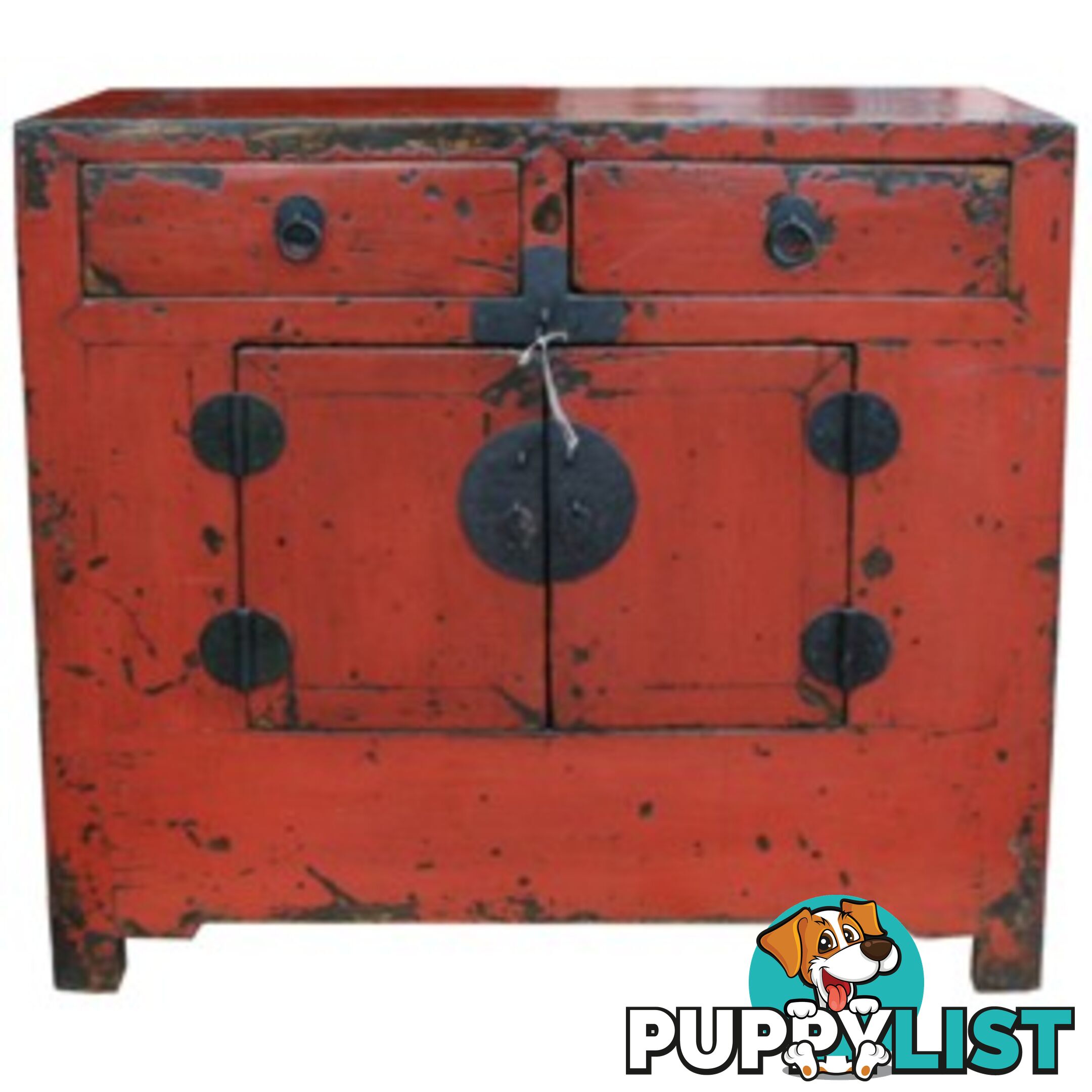 Original Red Shanxi Chinese Antique Cabinet