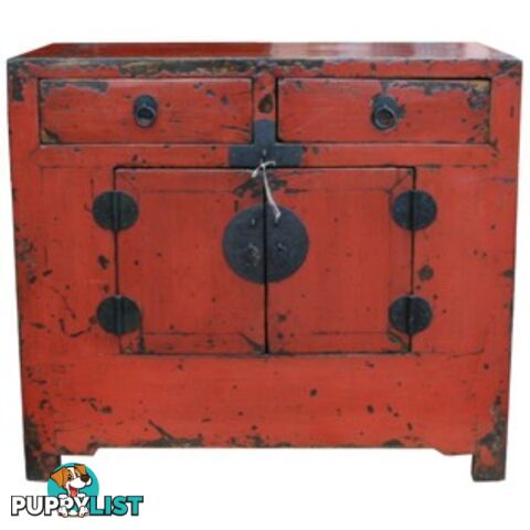 Original Red Shanxi Chinese Antique Cabinet