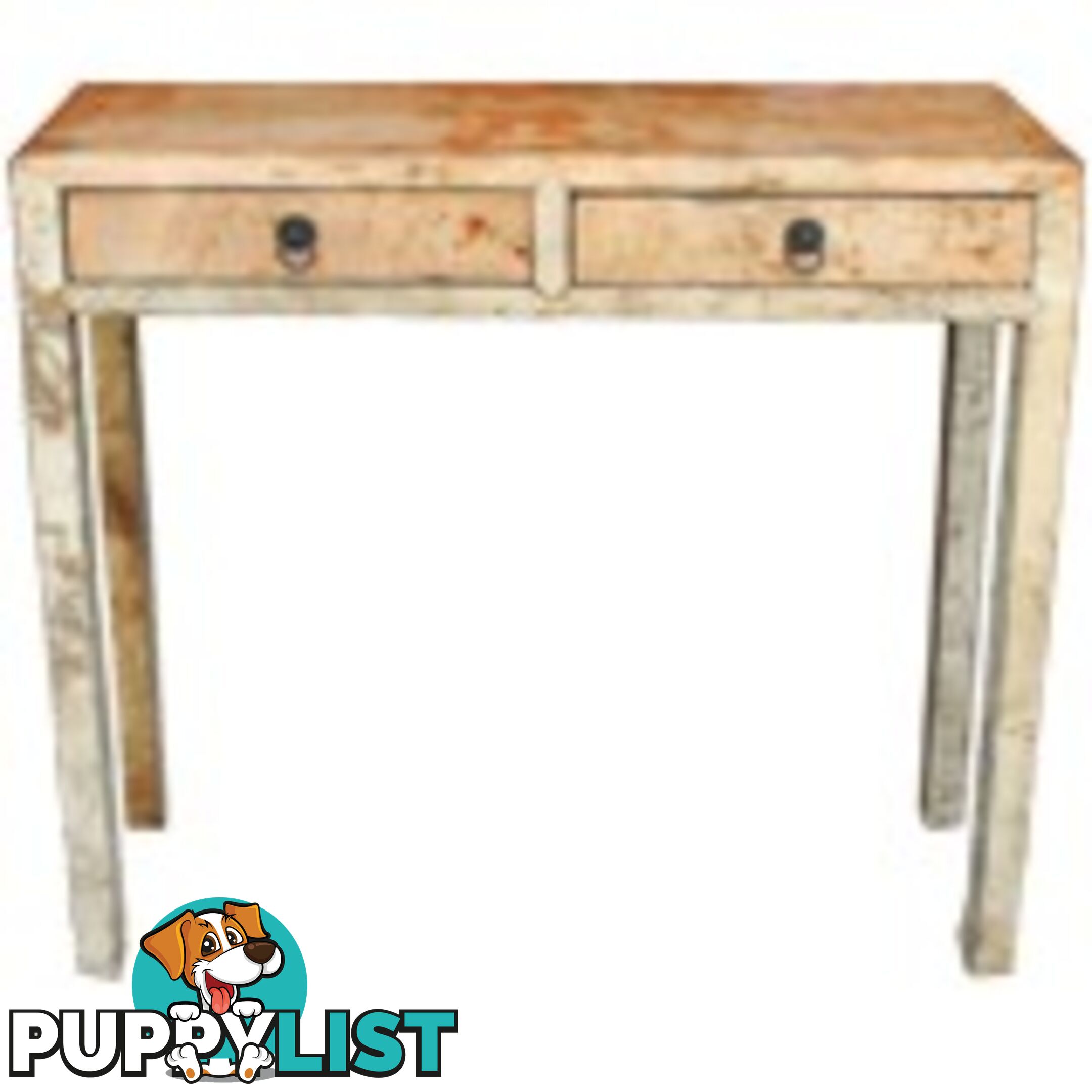 Beige Oriental Original Leather Hallway Table