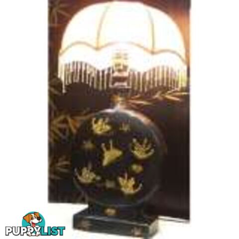 Black Painted Classical Chinese Round Base Lamp