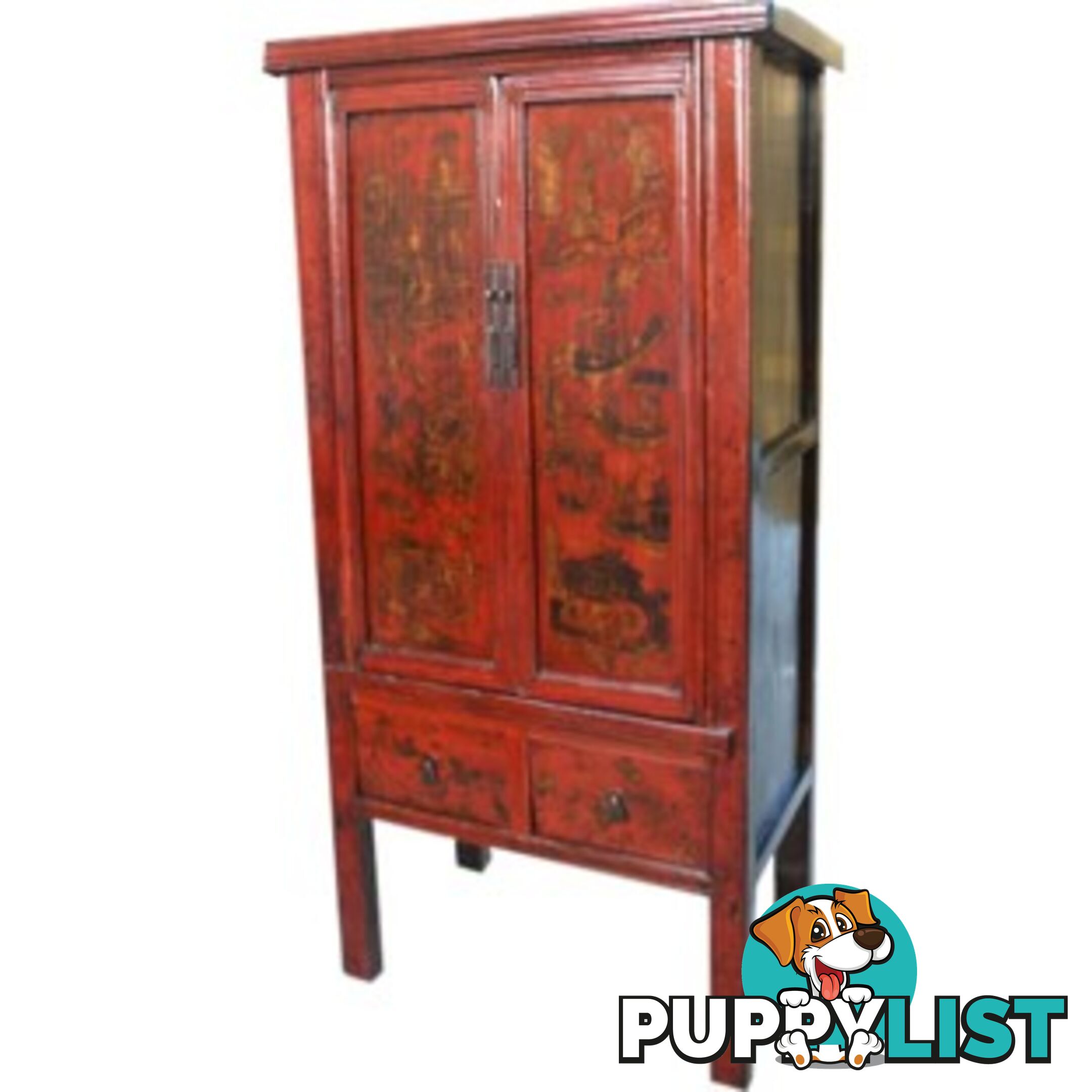 Chinese Painted Medium Cabinet Shanxi Province Origin