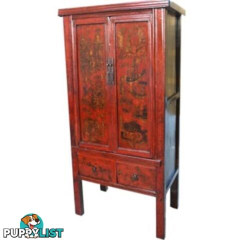 Chinese Painted Medium Cabinet Shanxi Province Origin