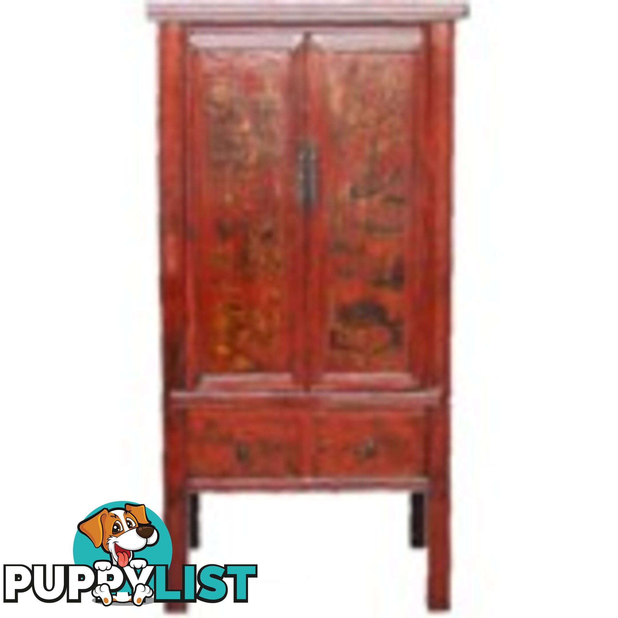 Chinese Painted Medium Cabinet Shanxi Province Origin