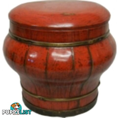 Red Lacquer Rice Container with Lid