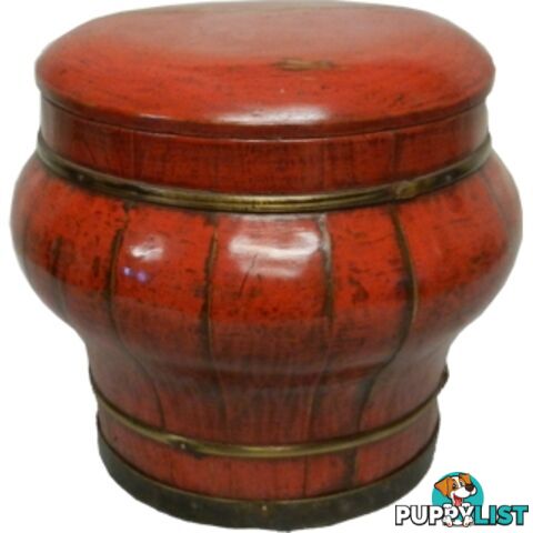 Red Lacquer Rice Container with Lid