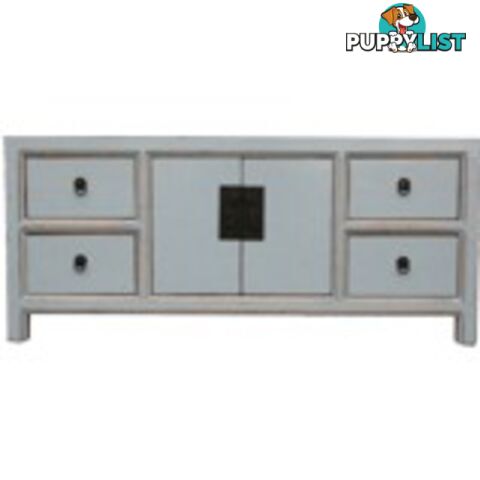 Gray Lacquered Wood Low Sideboard Buffet