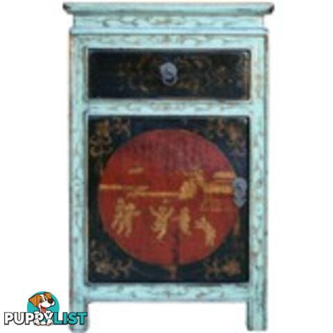 Tibetan Painted Bedside Table