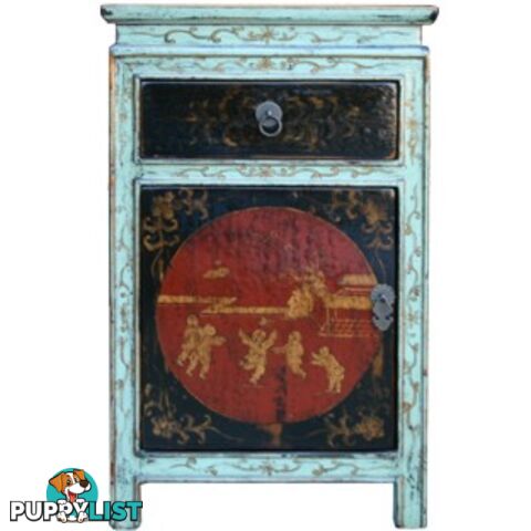 Tibetan Painted Bedside Table