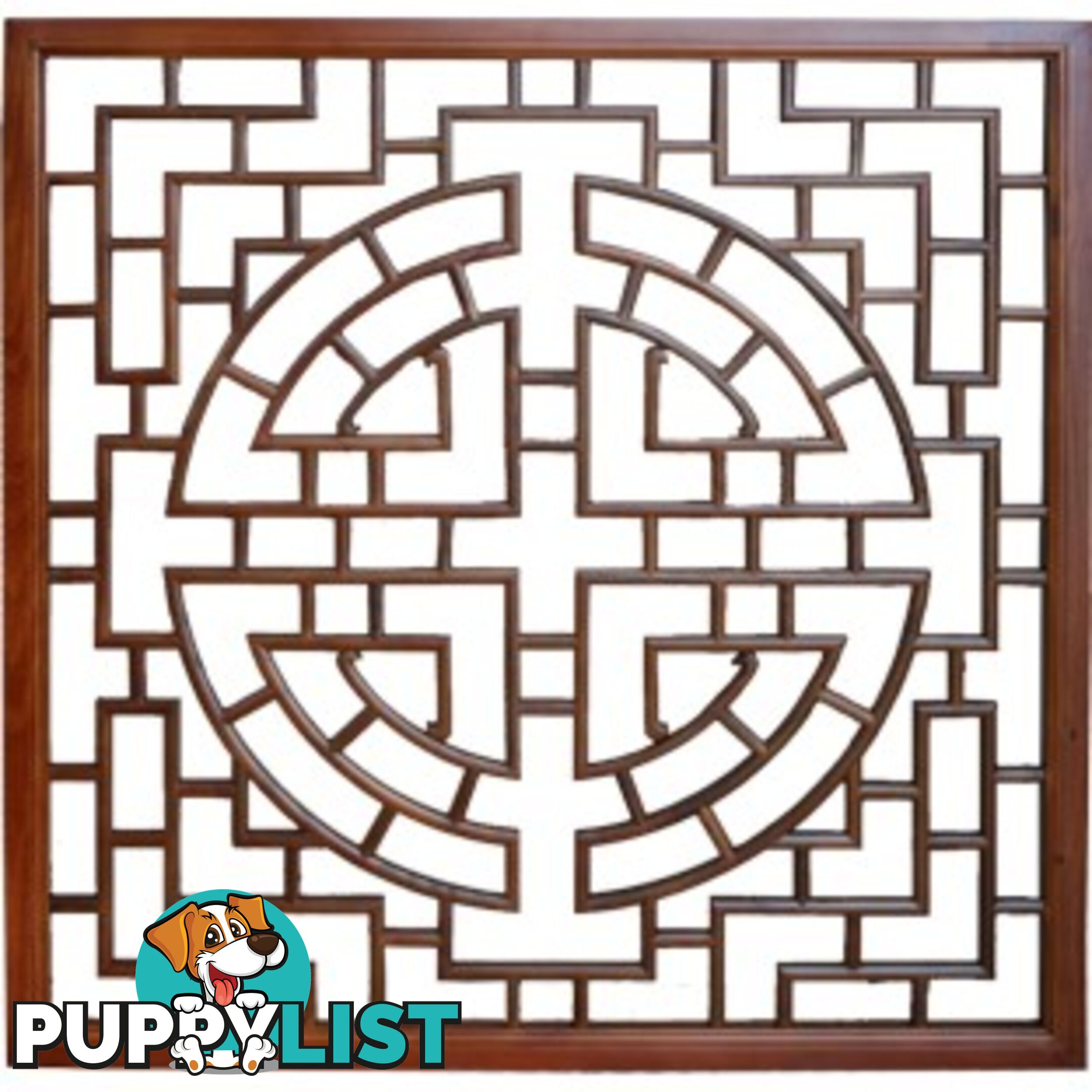 New Chinese Art Square Lattice Wall Hanging Screen