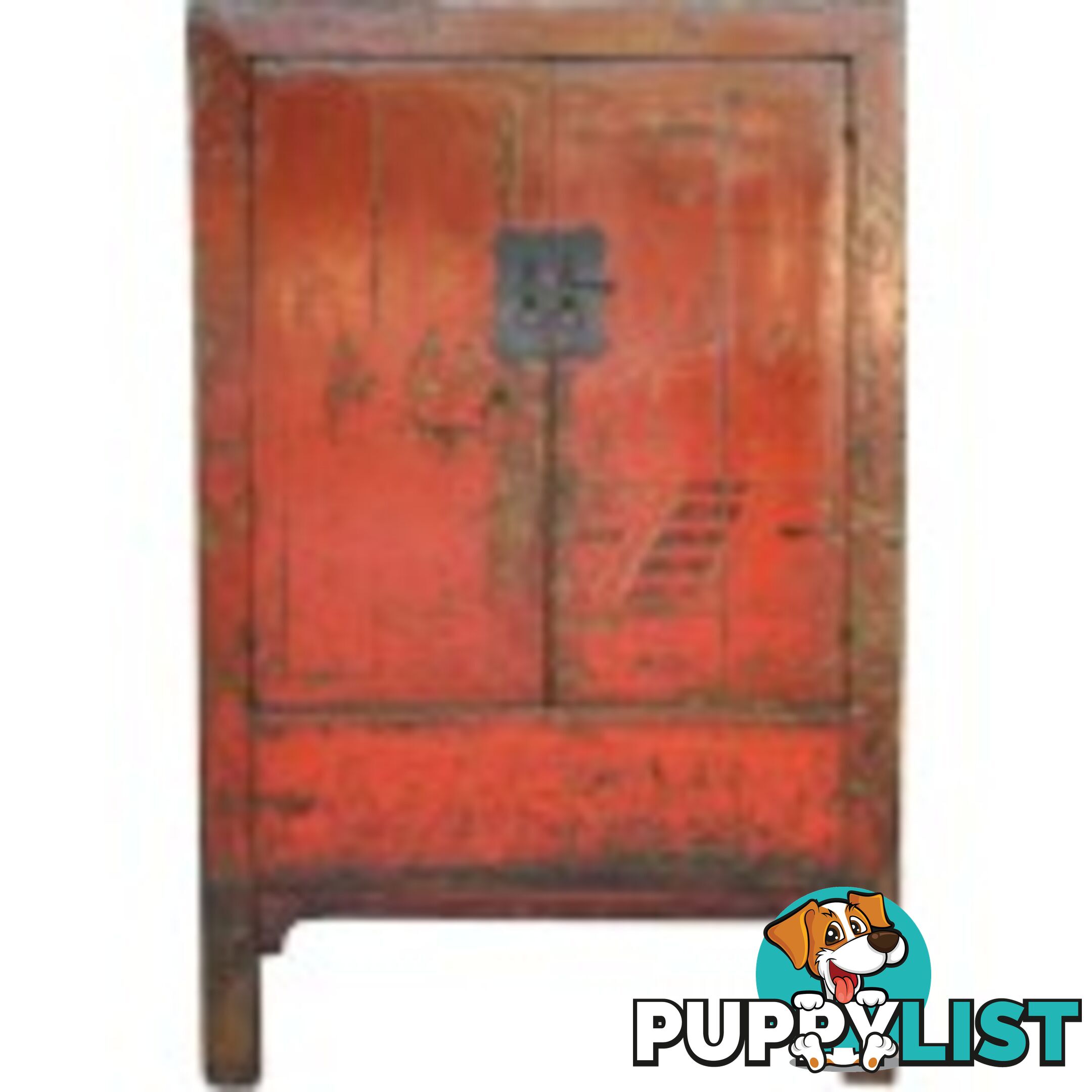 Large Original Chinese Antique Painted Wedding Cabinet