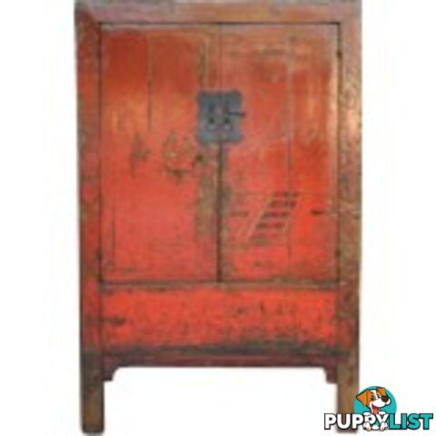 Large Original Chinese Antique Painted Wedding Cabinet