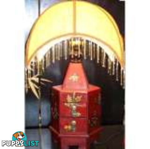 Red Chinese Lamp with Lampshade