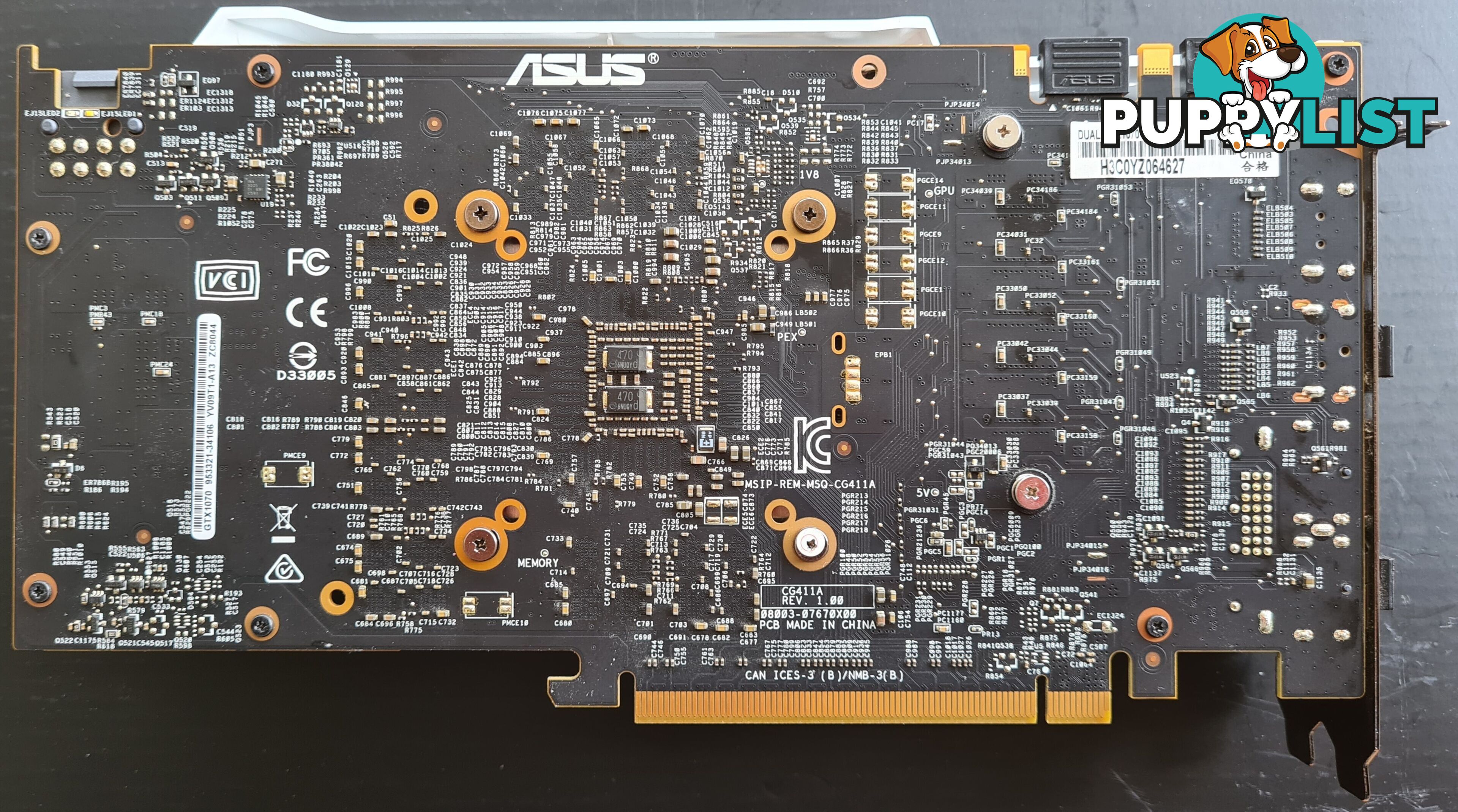 Asus Geforce GTX 1070 Dual OC 8GB GPU