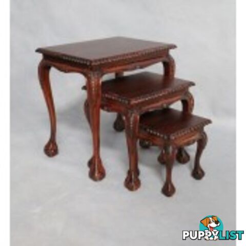 Solid Mahogany Wood Reproduction Nest Table