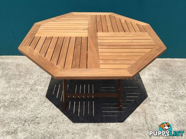 Outdoor Furniture Solid Teak Wood Octagonal Folding Table 120cm