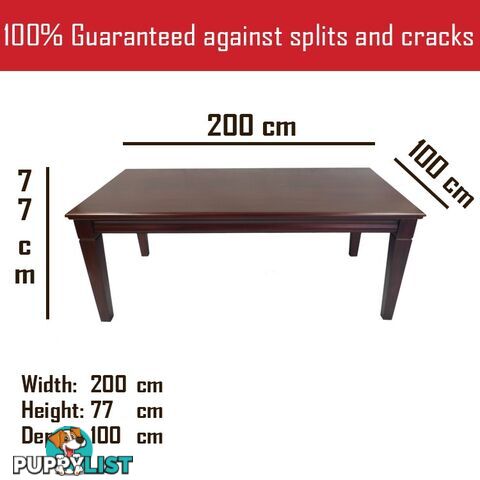 Solid Mahogany Wood Dining Table 2 meters