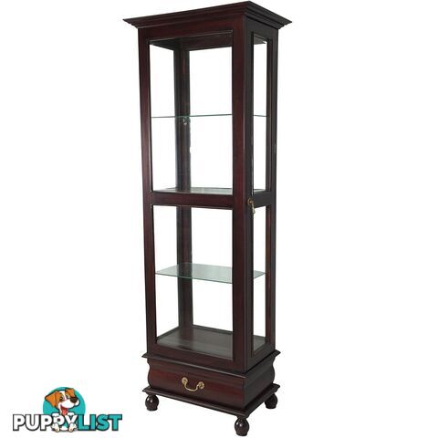 Solid Mahogany Glass Reproduction Display Cabinet