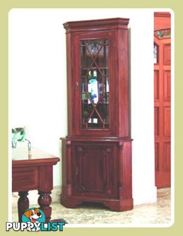 Solid Mahogany Timber Corner Cabinet