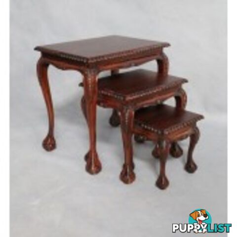 Solid Mahogany Wood Reproduction Nest Table