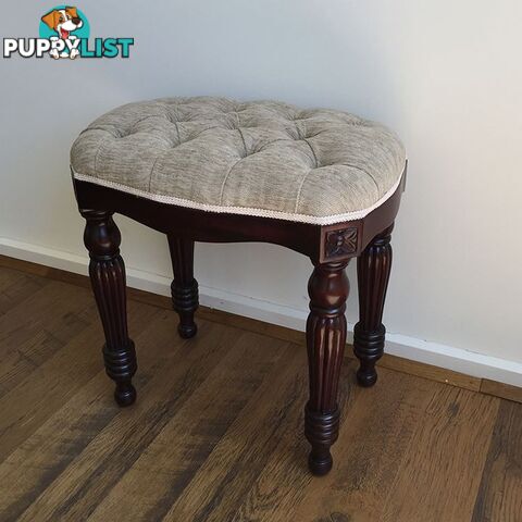 Solid Mahogany Wood Bed End / Hand Crafted Stool